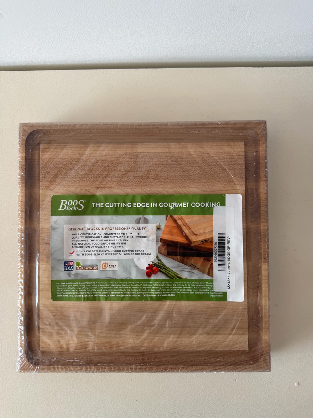 Boos Block Wood Cutting Board  Natural Maple Cutting Board with Juice Groove NWT